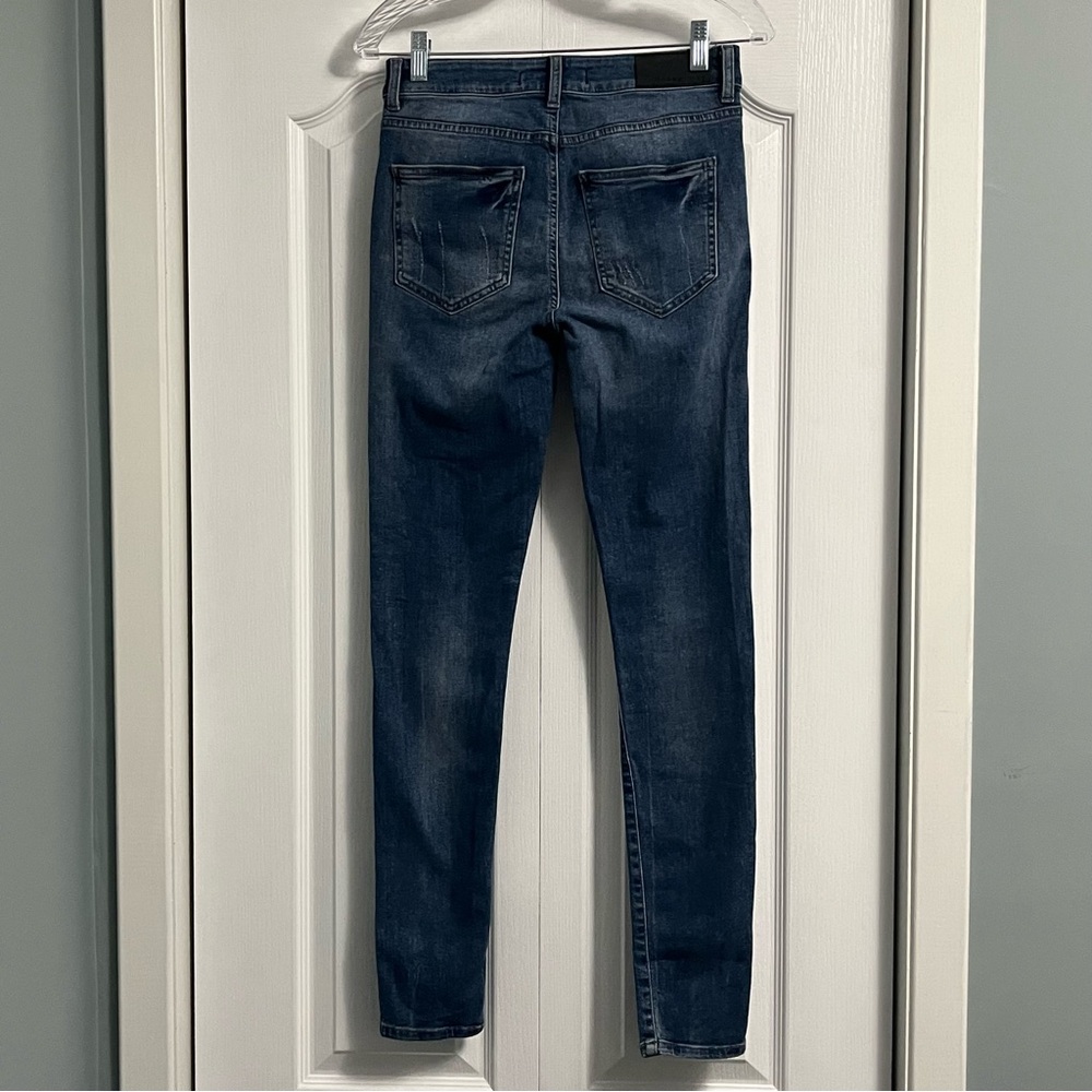NOISY MAY Lucy NW Slim distressed denim jeans women’s size 28 mid rise blue - Picture 5 of 13